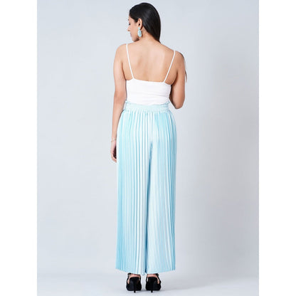 First Resort by Ramola Bachchan Light Blue Pleated Palazzo