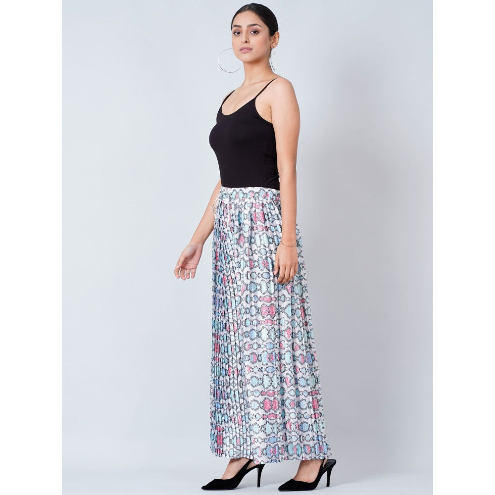 First Resort by Ramola Bachchan Grey Geometric Pleated Palazzo