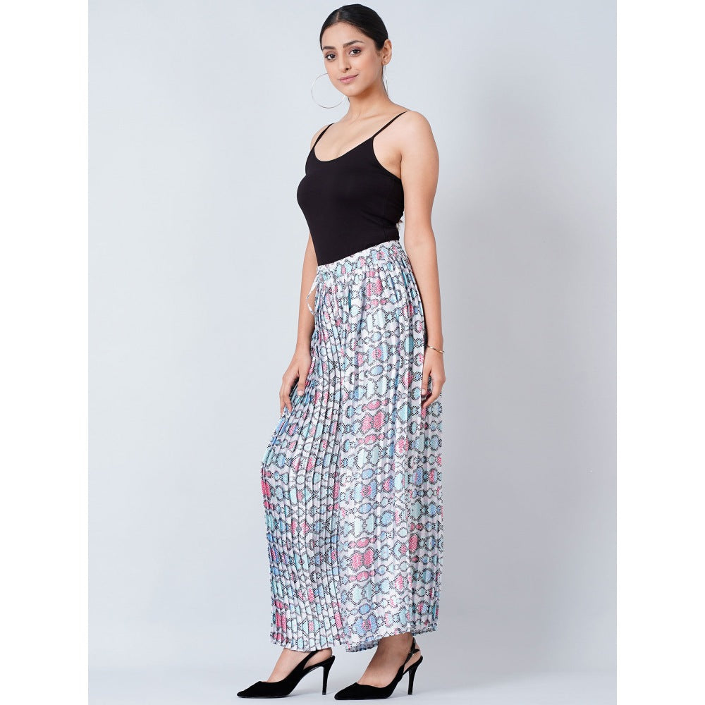 First Resort by Ramola Bachchan Grey Geometric Pleated Palazzo