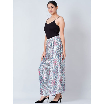 First Resort by Ramola Bachchan Grey Geometric Pleated Palazzo