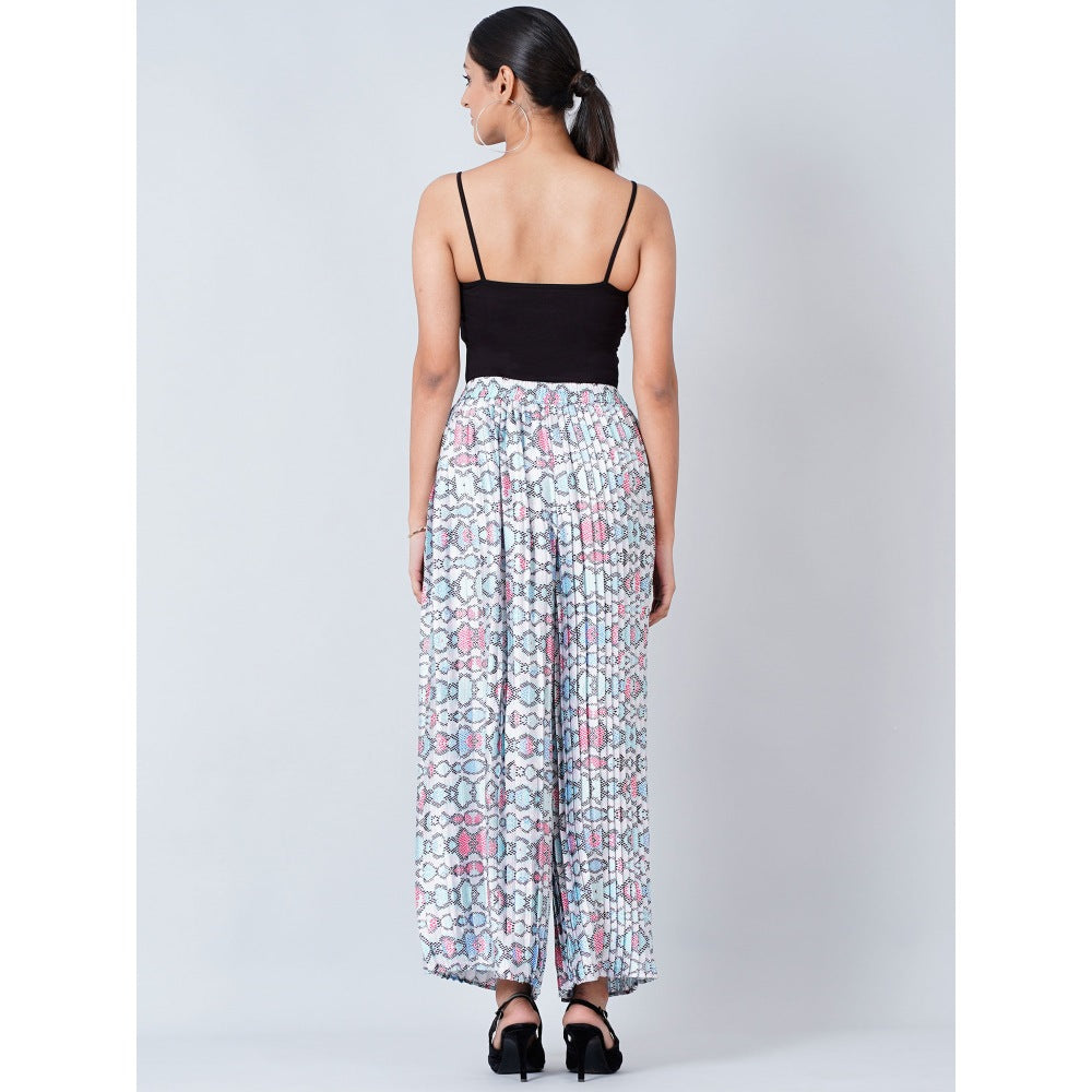 First Resort by Ramola Bachchan Grey Geometric Pleated Palazzo