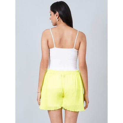 First Resort by Ramola Bachchan Neon Green Camisole and Pleated Shorts (Set of 2)