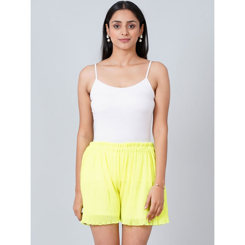First Resort by Ramola Bachchan Neon Green Camisole and Pleated Shorts (Set of 2)