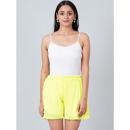 First Resort by Ramola Bachchan Neon Green Camisole and Pleated Shorts (Set of 2)