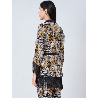 First Resort by Ramola Bachchan Multi-Color Baroque Animal Print Shirt