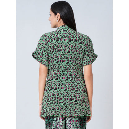 First Resort by Ramola Bachchan Green Animal Print Top