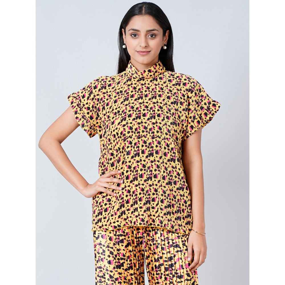 First Resort by Ramola Bachchan Brown Animal Print Top