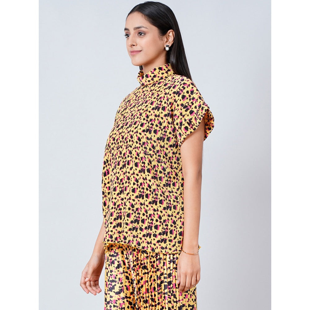 First Resort by Ramola Bachchan Brown Animal Print Top