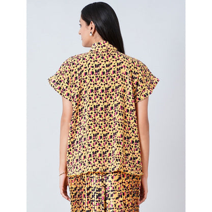 First Resort by Ramola Bachchan Brown Animal Print Top