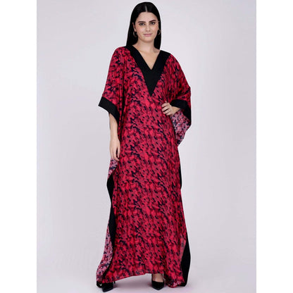 First Resort by Ramola Bachchan Red Camouflage Full Length Kaftan