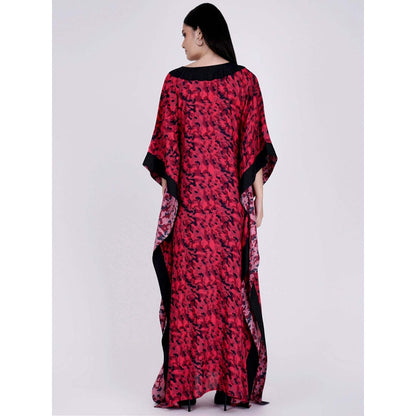 First Resort by Ramola Bachchan Red Camouflage Full Length Kaftan