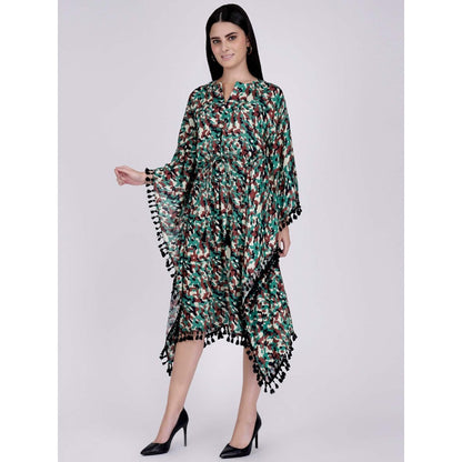 First Resort by Ramola Bachchan Green Camouflage Mid Length Kaftan