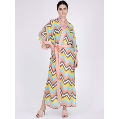 First Resort by Ramola Bachchan Peach And Yellow Cover-Up (Set of 2)