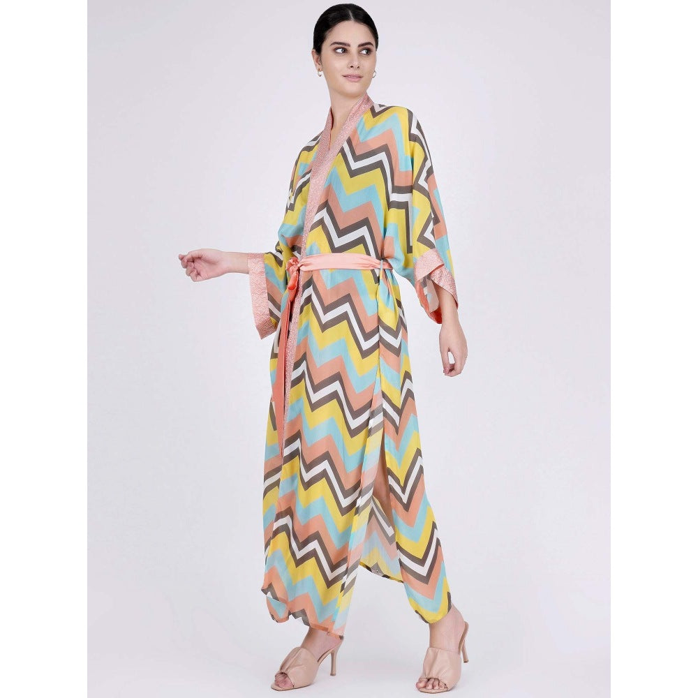 First Resort by Ramola Bachchan Peach And Yellow Cover-Up (Set of 2)