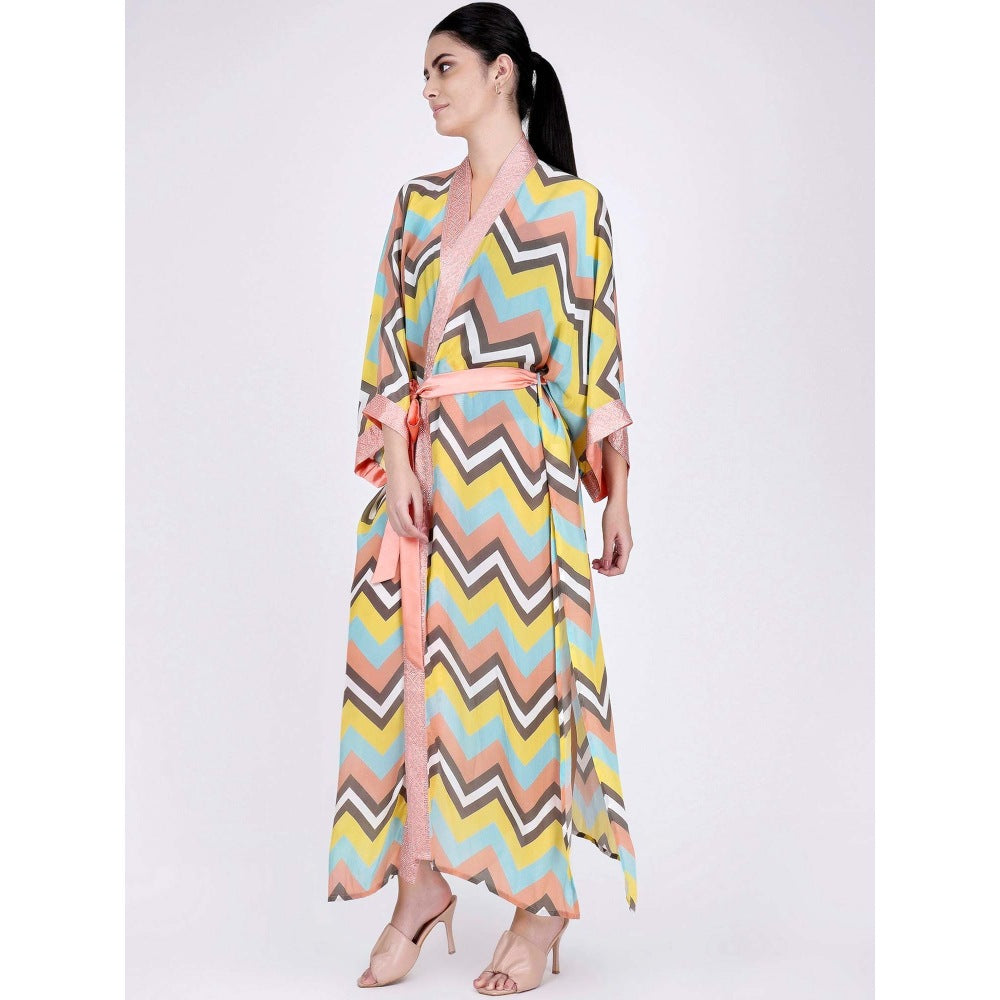 First Resort by Ramola Bachchan Peach And Yellow Cover-Up (Set of 2)