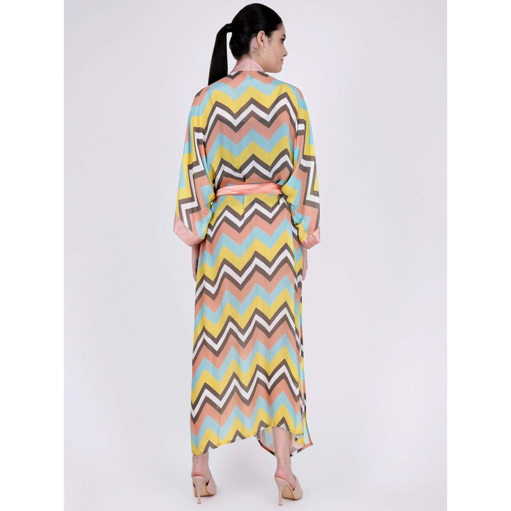 First Resort by Ramola Bachchan Peach And Yellow Cover-Up (Set of 2)