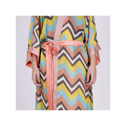 First Resort by Ramola Bachchan Peach And Yellow Cover-Up (Set of 2)