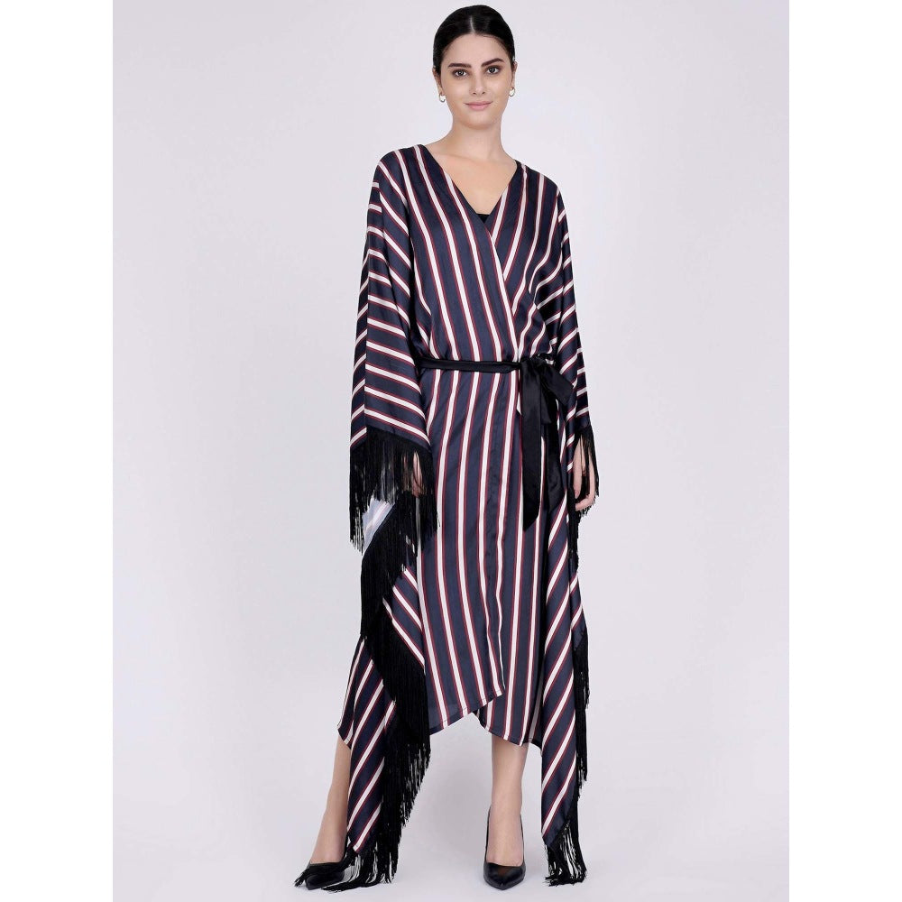 First Resort by Ramola Bachchan Dark Blue Full Length Cover-Up (Set of 2)
