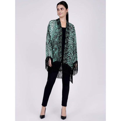 First Resort by Ramola Bachchan Green Animal Print Kimono