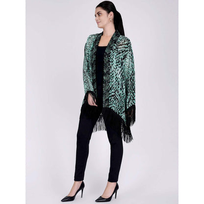First Resort by Ramola Bachchan Green Animal Print Kimono