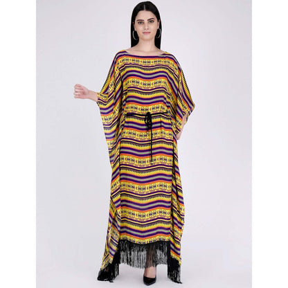 First Resort by Ramola Bachchan Yellow Aztec Poncho Dress (Set of 2)