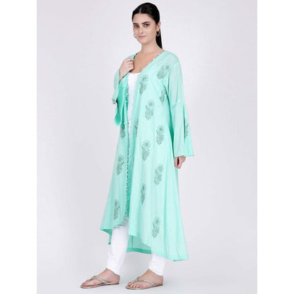 First Resort by Ramola Bachchan Green Embellished Coat Dress