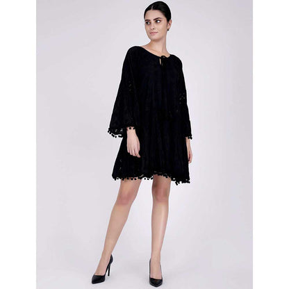 First Resort by Ramola Bachchan Black Eyelet Dress
