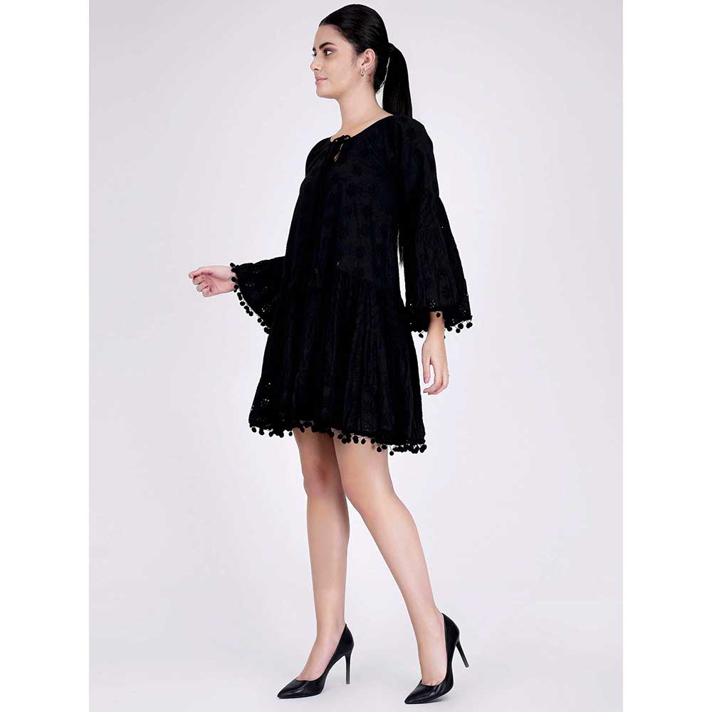 First Resort by Ramola Bachchan Black Eyelet Dress
