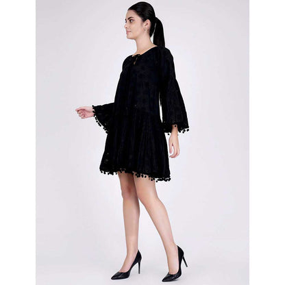 First Resort by Ramola Bachchan Black Eyelet Dress