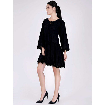 First Resort by Ramola Bachchan Black Eyelet Dress