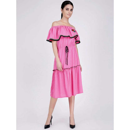 First Resort by Ramola Bachchan Pink Ruffled Dress