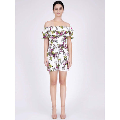 First Resort by Ramola Bachchan Multicoloured Ruffled Playsuit