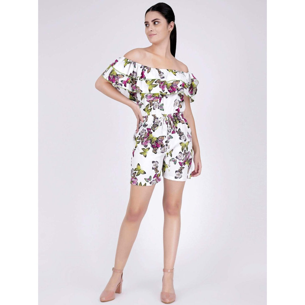 First Resort by Ramola Bachchan Multicoloured Ruffled Playsuit