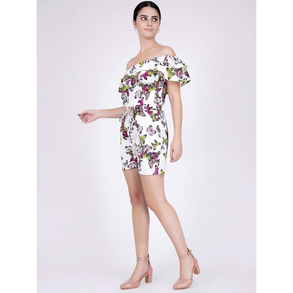 First Resort by Ramola Bachchan Multicoloured Ruffled Playsuit
