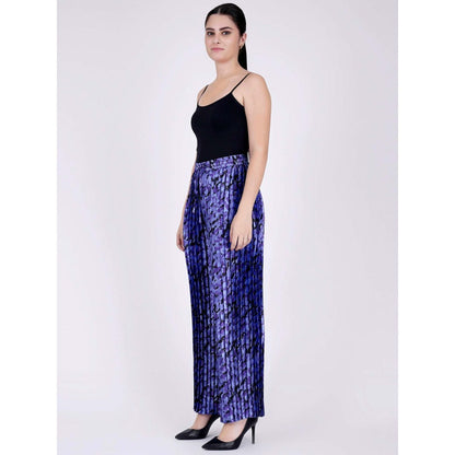 First Resort by Ramola Bachchan Blue Camouflage Print Top And Pleated Palazzo Set (Set of 2)