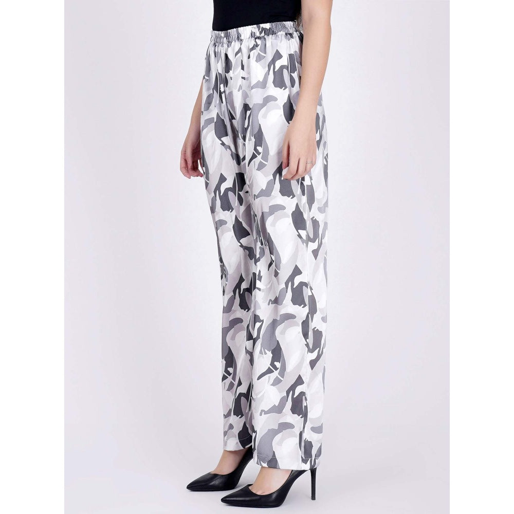 First Resort by Ramola Bachchan Grey Abstract Camouflage Shirt And Pants Set (Set of 3)
