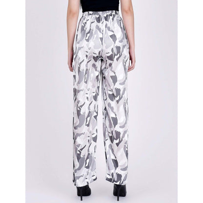 First Resort by Ramola Bachchan Grey Abstract Camouflage Shirt And Pants Set (Set of 3)