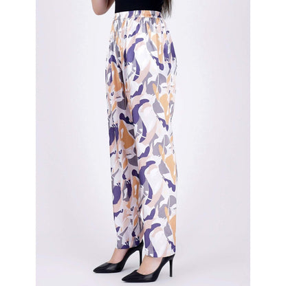First Resort by Ramola Bachchan Tan Abstract Camouflage Printed Shirt And Pants Set (Set of 3)