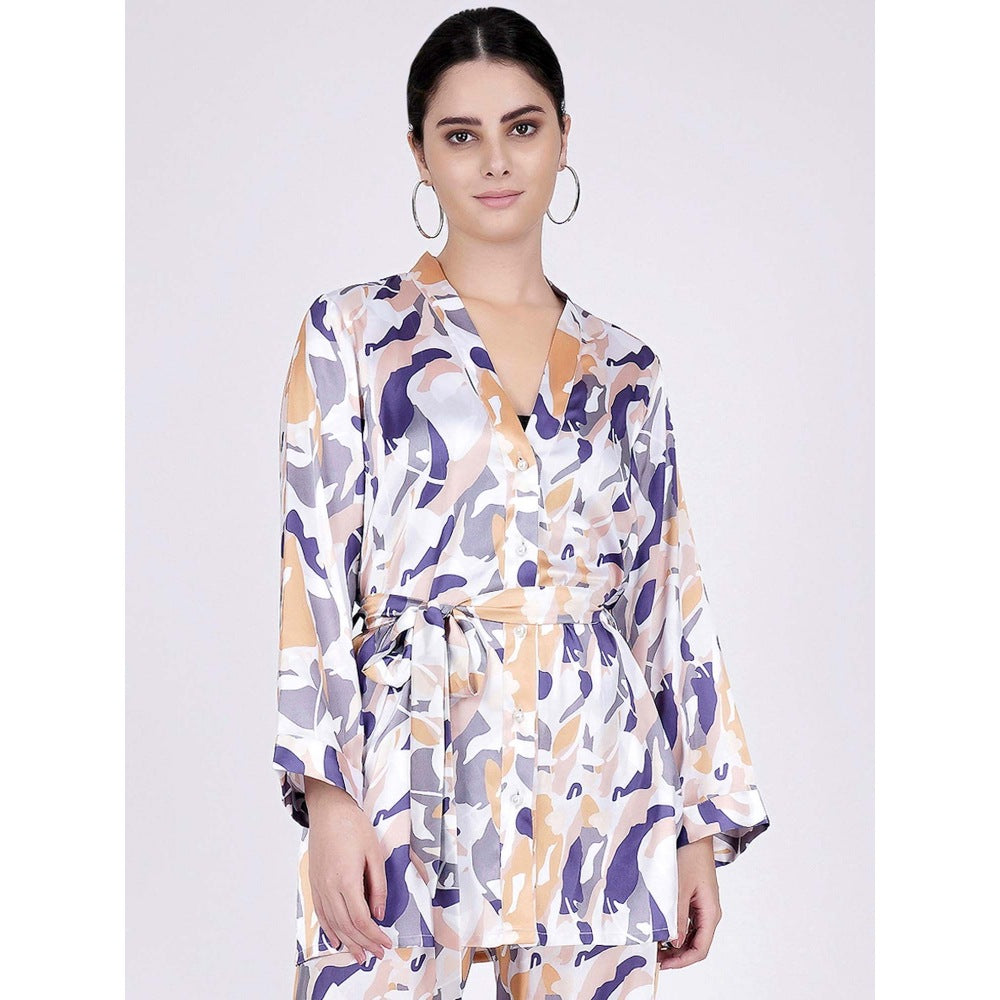 First Resort by Ramola Bachchan Tan Abstract Camouflage Printed Shirt (Set of 2)