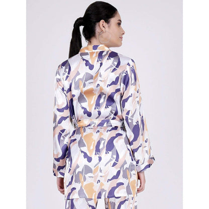 First Resort by Ramola Bachchan Tan Abstract Camouflage Printed Shirt (Set of 2)