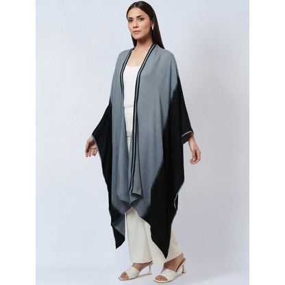 First Resort by Ramola Bachchan Grey & Black Ombre Cashmere Jacket