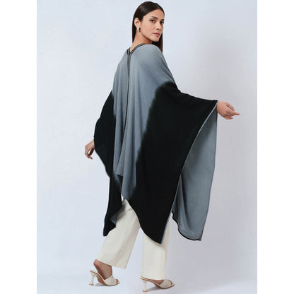 First Resort by Ramola Bachchan Grey & Black Ombre Cashmere Jacket