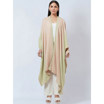 First Resort by Ramola Bachchan Peach & Pistachio Ombre Cashmere Jacket