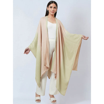 First Resort by Ramola Bachchan Peach & Pistachio Ombre Cashmere Jacket