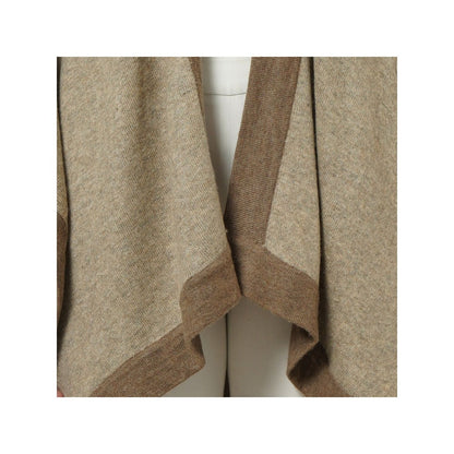 First Resort by Ramola Bachchan Sand & Brown Long Knitted Cashmere Jacket