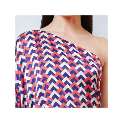 First Resort by Ramola Bachchan Coral Pink & Blue Geometric Print Dress (Set of 2)