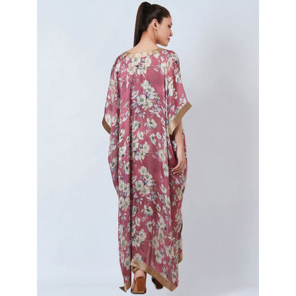 First Resort by Ramola Bachchan Blush Pink & Gold Floral Kaftan Dress