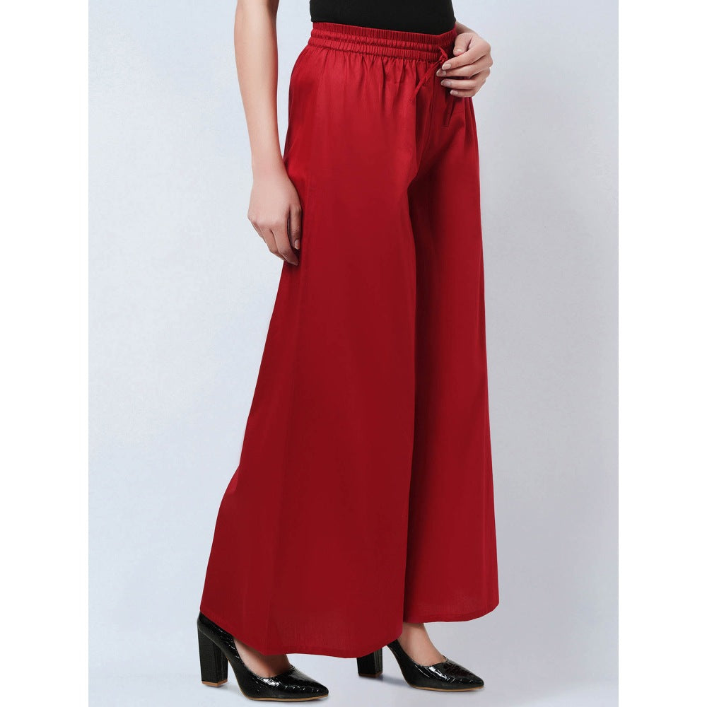 First Resort by Ramola Bachchan Red Cotton Pants