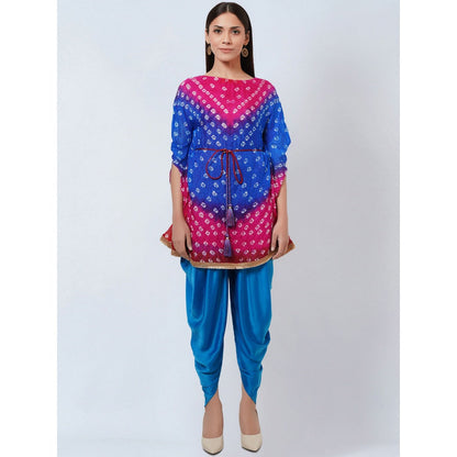 First Resort by Ramola Bachchan Multi-Color Bandhani Tunic with Dhoti Pant (Set of 2)