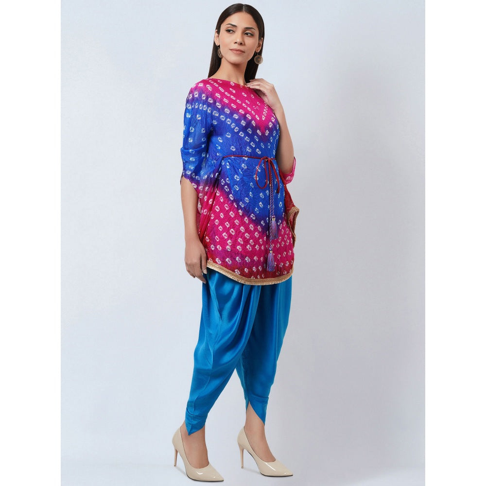 First Resort by Ramola Bachchan Multi-Color Bandhani Tunic with Dhoti Pant (Set of 2)